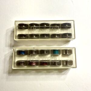 Vintage Sears Kenmore 2 Bobbin Boxes With 10 Domestic Metal Bobbins *READ*